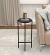 Round Marble Accent Table in Black Colour