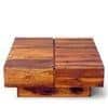 Montreal Sheesham Wood Contemporary Square Coffee Table In Pine Finish
