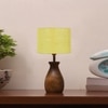 Devansh Yellow Jute Table Lamp With Wood Natural Base (7X13 Inches)-21