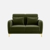 Monly Velvet 2 Seater Sofa Olive Green Color