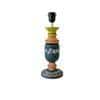 Pillar Black Pink Stone Wooden Table Lamp in Multicolor