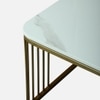 Metlax Square Metal Nesting Coffee Table Set Gold Finish White Porcelain Top Set Of 2