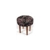 Nayla Solid Wood Stool in Black Leaves Jackard fabric