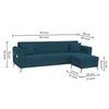 Daraco Velvet L shape 5 Seater Sofa in T Blue Color