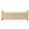 Sibol Leatherette  2 Seater Ottoman Bench with Storage  in Cream Color