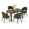 Atlas Solid Wood 4 Seater Dining Table With Celia Dining Chairs