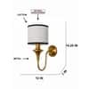 Devansh Metal Electric Wall Light in Antique Gold Colour with Beige Shade Count of 2 Lights