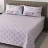 Cleo Light Purple & Pink Geometric 400 TC Cotton Flat Super King Size Bedsheet with 2 Pillow Covers – Threads