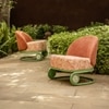 Dastoori Stainless Steel Outdoor Lounge Chair in Beige Colour