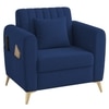 Daraco Velvet 1 Seater Sofa in Navy Blue Color