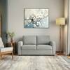 Apollo High Back 2 Seater Fabric Sofa in Vapour Grey Colour