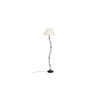 Zenos Off White Fabric Floor Lamp with Black Iron Base