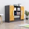Hexa Engineered Wood Bookshelf in Slate Grey and Giant Wood Colour