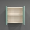 2 Door Mirror Glossy Triple Layered Uv Resistant Handless Cabinet In Mint Finish