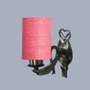 Devansh Metal Electric Wall Light in Antique Gold Colour with Pink Shade Count of 1 Light
