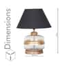 VARELLO Clear Glass Table Lamp with Gold Accent and Wood Base Black Shade