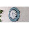 Fonteyn Teal Colour Engineered Wood Distress Finish Sun Flower wall Clock by Disoo Fashions