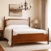 Camille Solid Wood Box Storage Queen Bed in Provincial Teak Finish with Grey Colour