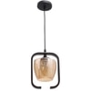 Eliante Hanging Light, Champaign Glass Shade, Mild Steel And Wood, 1 Bulb – Modern Pendant Lighting