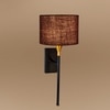 Devansh Metal Electric Wall Light in Black Colour with Brown Shade Count of 1 Light