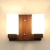 Eliante Wooden Wall Lights Wood, Glass & Material Brown Dark & White Finish