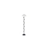 Frian Off White Fabric Floor Lamp with Black Iron Base