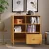 Hexa Engineered Wood Bookshelf Multipurpose Storage Rack in Giant Wood Colour