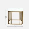 Metallive Square Metal Nesting Coffee Table Set Gold Finish White Porcelain Top Set Of 2