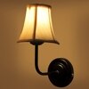 Devansh Black Wall Mounted Lamp With Off-White Cotton Shade