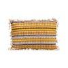 Acrylic Striped Cushion Cover with Lace Set of 2 (12 X 18 Inches)