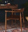 Leyuo Solid Wood Dining Chair in Dark Brown Colour