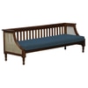 Arden 3 Seater Seater Wooden Sofa in Blue Fabric
