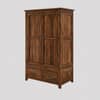 Alaca Solid Sheesham Wood 2 Door 2 Drawer Wardrobe In Provincial Teak Finish