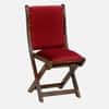 Lora Sheesham Wood Upholstered Folding Chair in Red Colour by Bohemiana