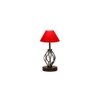 Catherine Red cotton Table lamp with Iron Base