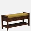 Sarpsborg Solid Wood Shoe Rack with Seating in Walnut Brown finish