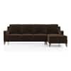 Abbey Sectional Sofa (Colour : Dark Earth, Cushion : Hard, Seater : Right Aligned 3 Seater + Right Aligned Chaise)