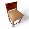 Osian Sheesham Wood Bar Chair Stool (Caramel Brown Sparkle Velvet Teak Finish)