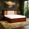 Virasat Solid Wood Compact Queen Bed Hydraulic Storage Provincial Teak Finish Mattress 60 x 72 Inch