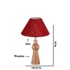 Devansh Maroon Jute Table Lamp With G Wood Natural Base (10X18 Inches)-36