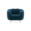 Amora 1 Seater Fabric Sofa In Night Blue Velvet Colour