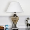 Millett Fusion Smoke Glass Table Lamp With White Cotton Shade