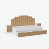 Pillowcastle Single Upholstered Bed With Brown Upholstered Panels At The Back In White and Brown Colour