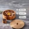 Classic Acacia Wood Masala Box Gold