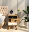 Tarquin Solid Wood Bedside Table in Natural Finish