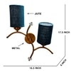Devansh Metal Electric Wall Light in Gold Colour with Blue Shade Count of 2 Lights