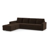 Apollo Compact Fabric Sectional Compact Sofa (Colour : Dark Earth, Cushion : Soft, Back Type : Regular, Seating Capacity : Left Aligned 3 Seater + Left Aligned Chaise)