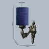 Devansh Metal Electric Wall Light in Antique Gold Colour with Blue Shade Count of 1 Light