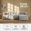 Zenliving Wood Left Aligned 3-Seater With Upholstery Non Storage Sofa In Grey Colour