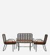 Madrid 2+1+1 Seater Rope Sofa Set in Brown Finish